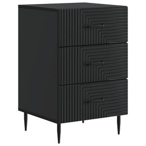 vidaXL Nattduksbord med l&aring;da Svart 43 x 41 x 66,5 cm Konstruerat tr&auml;
