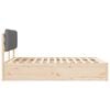 vidaXL S&auml;ngram med Kl&auml;dd Huvudgavel Ljusgr&aring; 160 x 200 cm Massiv furu