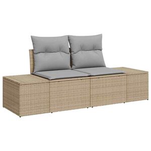 vidaXL Tr&auml;dg&aring;rdsoffa med kudde Beige 184 x 62 x 69 cm konstrotting