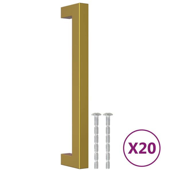 vidaXL Sk&aring;phandtag 20 st guld 160 mm rostfritt st&aring;l