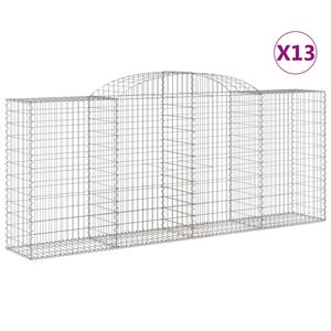 vidaXL Gabioner b&aring;gformade 13 st 300x50x120/140 cm galvaniserat j&auml;rn