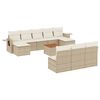 vidaXL Loungegrupp f&ouml;r tr&auml;dg&aring;rden m. dynor 11 delar beige konstrotting