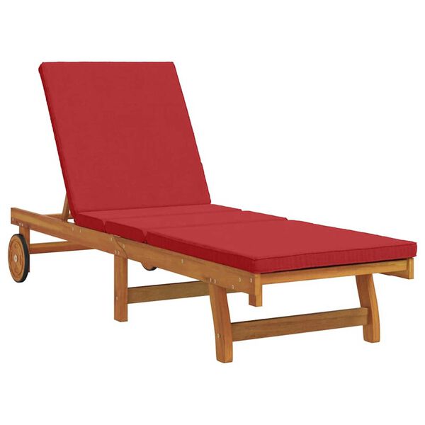 vidaXL Solstol Reclining Brun 63 x 199 x 85cm Massivt akaciaträ