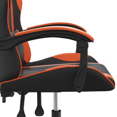 vidaXL Snurrbar gamingstol svart och orange konstläder