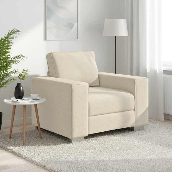 vidaXL Soffa Beige 100 x 80 x 82 cm Linnenblandad tyg