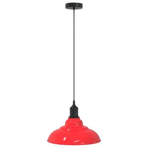 vidaXL Taklampa h&ouml;jdjusterbar E27 glans r&ouml;d &Oslash; 31 cm metall
