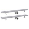 vidaXL Avl&aring;ng golvbrunn 2 st rak rostfritt st&aring;l 830x140 mm