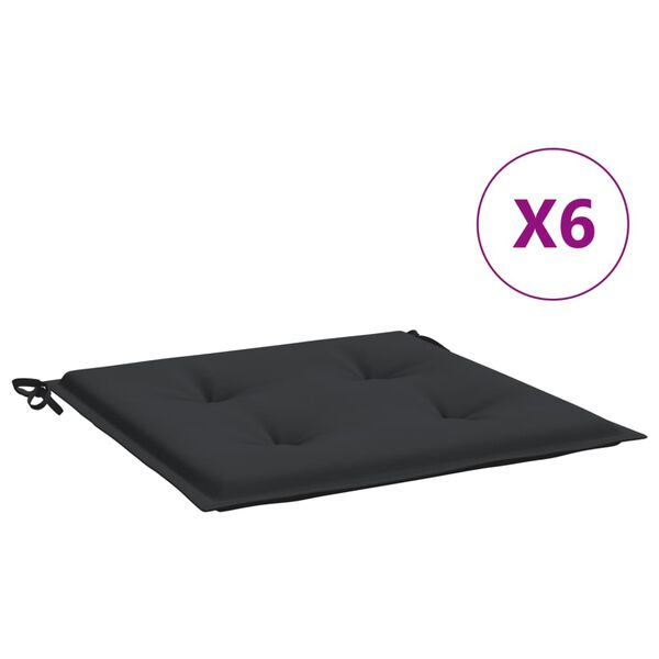 vidaXL Stolsdynor 6 st svart 50x50x4 cm oxfordtyg