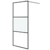 vidaXL Duschv&auml;gg svart 90x195 cm halvfrostat ESG-glas