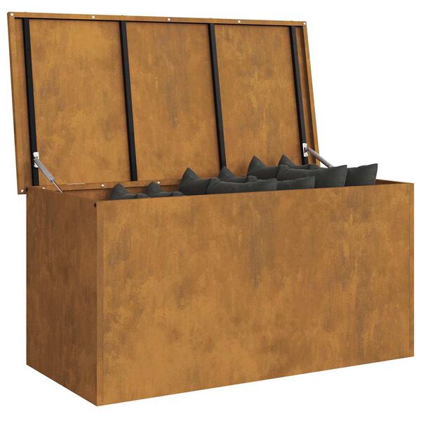 vidaXL Utomhusf&ouml;rvaringsl&aring;da Rostig 100 x 50,5 x 50 cm St&aring;l