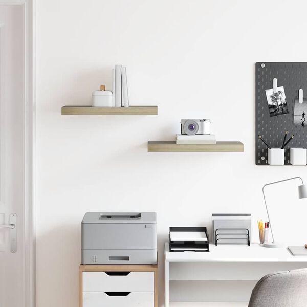 vidaXL Sv&auml;vande v&auml;gghyllor 2 st ek 50x23x3,8 cm MDF