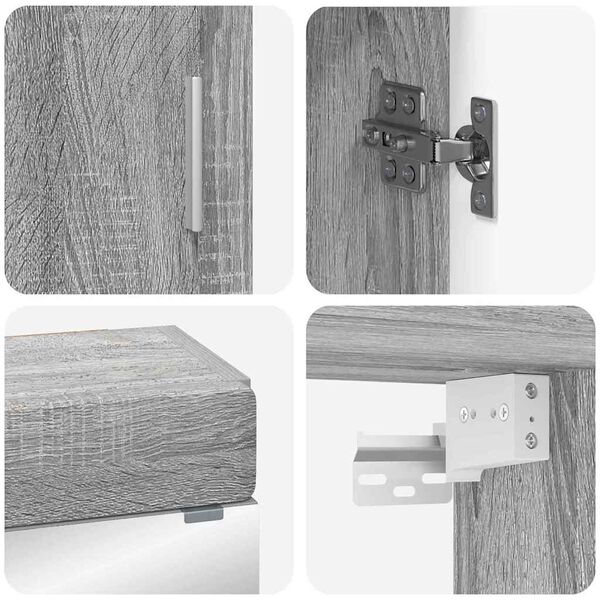 vidaXL Badrumsm&ouml;belset med l&aring;da TULUM Gr&aring; Sonoma Konstruerat tr&auml;