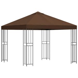 vidaXL Paviljong 3 x 3 m Brun Polyester och St&aring;l 190 gsm
