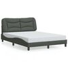 vidaXL Bed Frame with LED without Mattress "Hvar" Dark Grey 120x200 cm Fabric