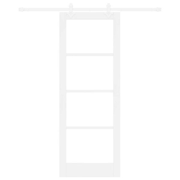 vidaXL Skjutdörr Vit 78 x 211 cm Massivt tallträ och glas