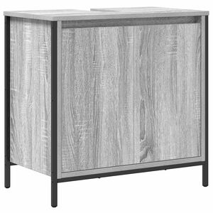 vidaXL Tvättställsskåp för badrum grå sonoma 60x34,5x60 cm
