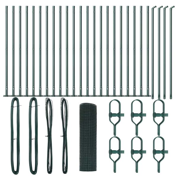 vidaXL St&auml;ngselstolpe Gr&ouml;n 50 x 0,6 m (19 x 19 mm n&auml;t) St&aring;l och PVC