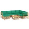 vidaXL Loungegrupp 8 delar gr&ouml;na dynor bambu