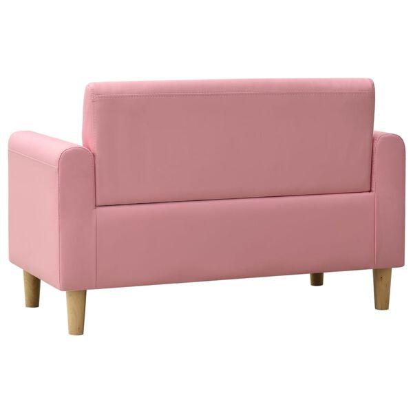 vidaXL Barnsoffa 2-sits rosa konstl&auml;der