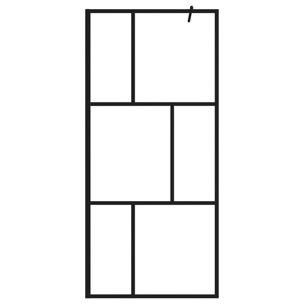 vidaXL Duschvägg till duschkabin härdat glas svart 90x195 cm