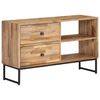 vidaXL TV-b&auml;nk massiv &aring;tervunnen teak 90x30x55 cm
