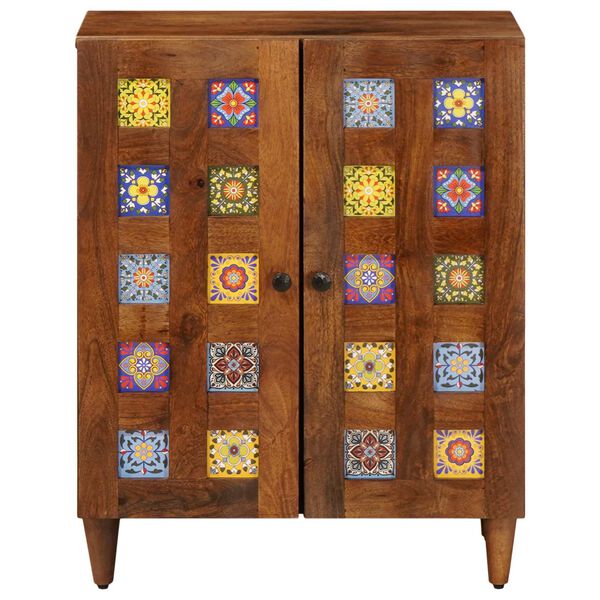 vidaXL Sideboard Valn&ouml;t 60 x 33,5 x 75 cm Massivt mangotr&auml;