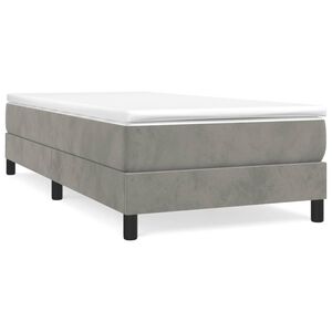 vidaXL Boxspring-s&auml;ngram ljusgr&aring; 90x190 cm sammet