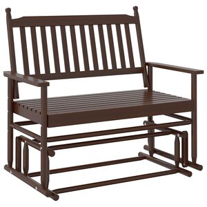 vidaXL Gungb&auml;nk brun 118x70x104,5 cm massivt poppeltr&auml;