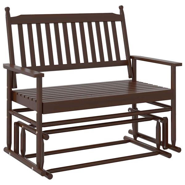 vidaXL Gungb&auml;nk brun 118x70x104,5 cm massivt poppeltr&auml;