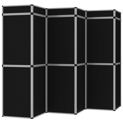 vidaXL Hopfällbar utställningsvägg 18 paneler 362x200 cm svart
