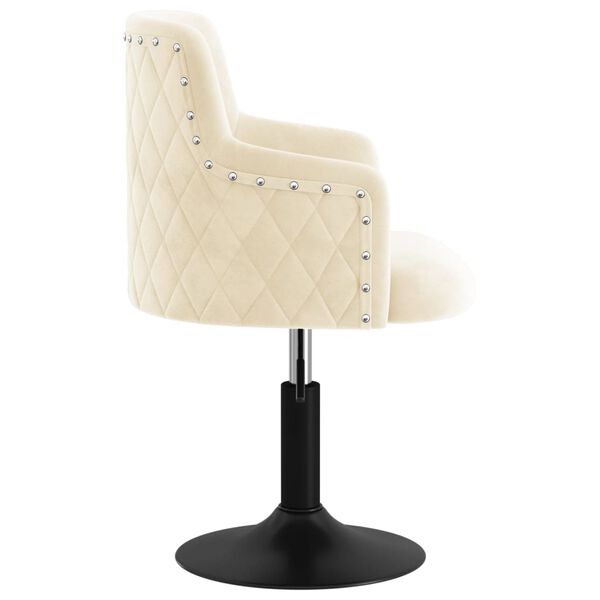 vidaXL Snurrbar matstol gr&auml;ddvit sammet