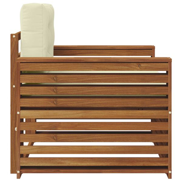 vidaXL Utomhussoffset Massivt akaciatr&auml; och polyester Naturf&auml;rg