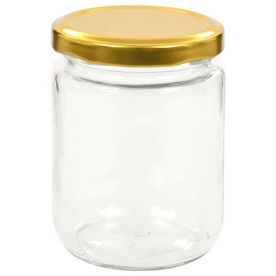 vidaXL Syltburkar i glas med guldfärgade lock 48 st 230 ml