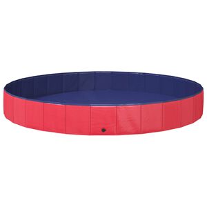vidaXL Hundpool &Oslash;300 x 38 cm Tjock PVC R&ouml;d
