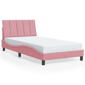 vidaXL Bed Frame without Mattress "Hanko" Pink 100x200 cm Velvet