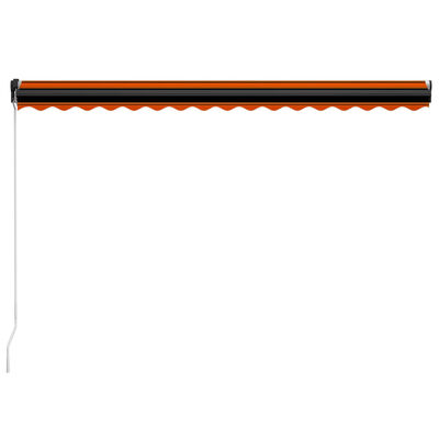 vidaXL Markis manuellt infällbar med LED 400x300 cm orange och brun