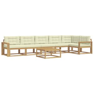 vidaXL Utomhussoffset 7 pcs Vit och gr&auml;dde 79 x 79 x 37 cm Polyester