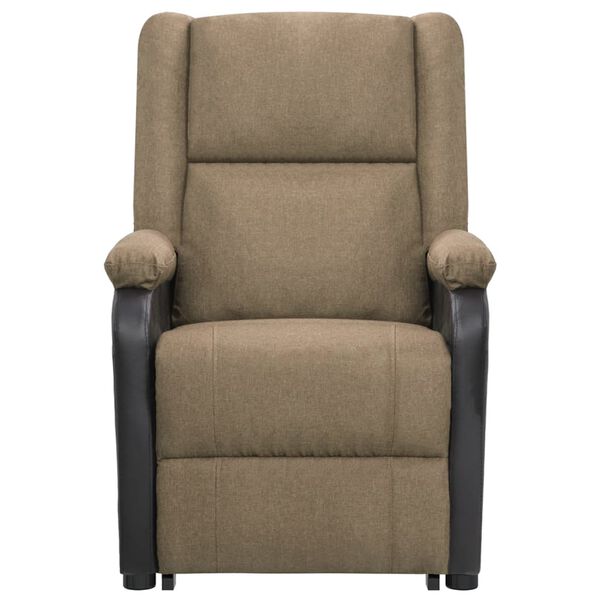 vidaXL massagefåtölj med uppresningshjälp taupe tyg