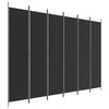 vidaXL Rumsavdelare 6 paneler svart 300x220 cm tyg