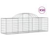 vidaXL Gabioner b&aring;gformade 50 st 200x50x60/80 cm galvaniserat j&auml;rn