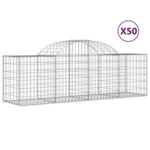 vidaXL Gabioner b&aring;gformade 50 st 200x50x60/80 cm galvaniserat j&auml;rn