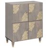 vidaXL Sideboard Gr&aring; och Guld 60 x 33 x 75 cm Massivt mangotr&auml;