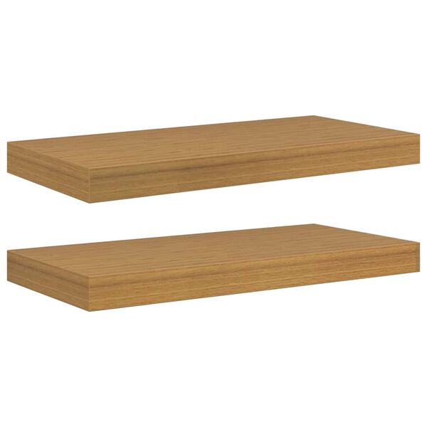 vidaXL V&auml;gg hylla 2 pcs Beige 50 x 23 x 4 cm Konstruerat tr&auml;