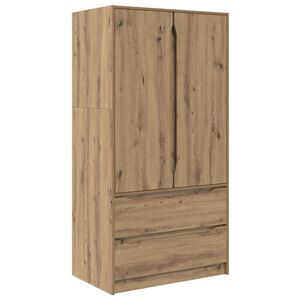 vidaXL Garderob med l&aring;da Artisan Ek 79,5 x 49 x 156 cm Konstruerat tr&auml;