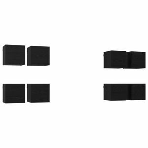 vidaXL V&auml;ggmonterat TV-f&ouml;rr&aring;d 8 pcs Svart ek 30,5 x 30 x 30 cm
