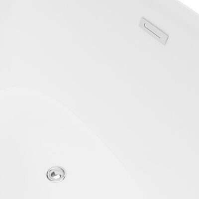 vidaXL Fristående badkar med blandare vit akryl 183 L
