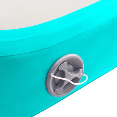 vidaXL Uppblåsbar gymnastikmatta med pump 700x100x15 cm PVC grön