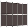 vidaXL Rumsavdelare 6 paneler brun 300x220 cm tyg
