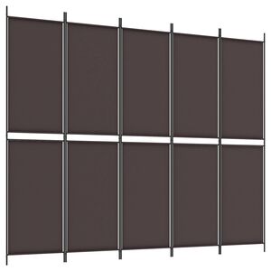 vidaXL Rumsavdelare 6 paneler brun 300x220 cm tyg