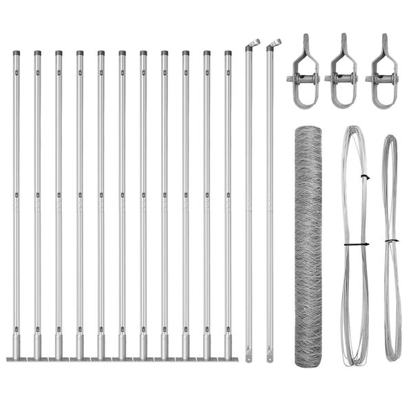 vidaXL St&auml;ngselstolpe Silver 25 x 1,2 m (36 mm n&auml;t) St&aring;l